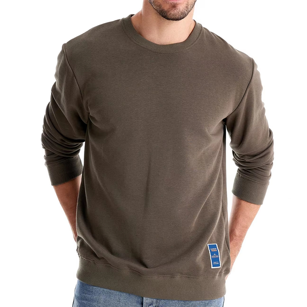 Men's Casual Solid Color Knit Crew Neck Sweater