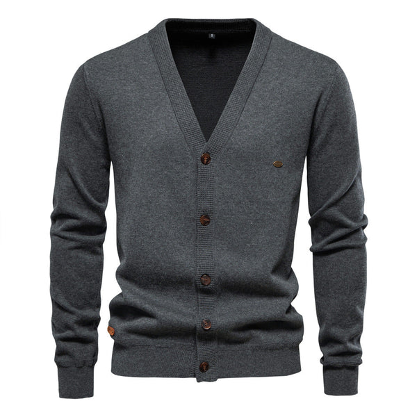 Men's Slim Fit V-Neck Cardigan Sweater